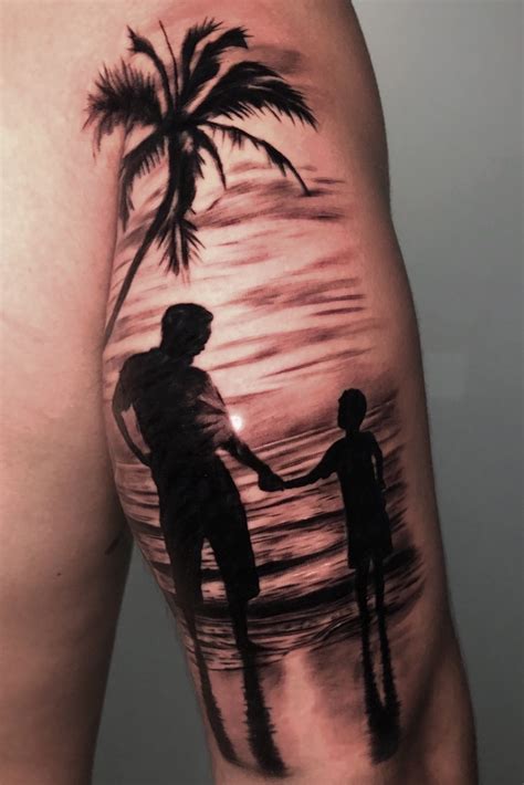 Father daughter tattoo stock illustrations images vectors. #father and #son #blackandgrey #sun #sunset #beach # ...