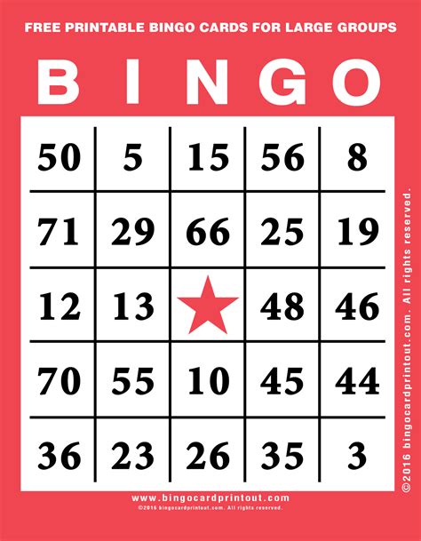 Free Printable Standard Bingo Cards Printable Templates