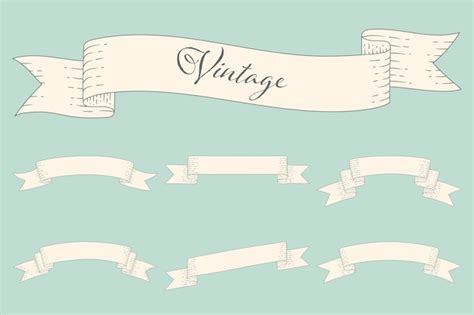 Premium Vector Set Of Blank Retro Banner Or Label And Element