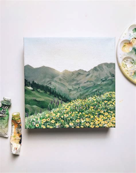 Hand Painted Landscape Oil Painting Mountain Scenery Decorative Oil