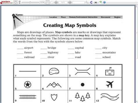 Basic Map Symbols Worksheet