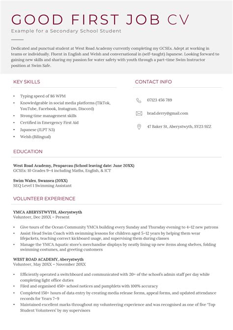 Good Cv Examples For Your First Job In 2024