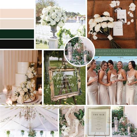 Classic Wedding Moodboard With White Champagne Black And Gold With
