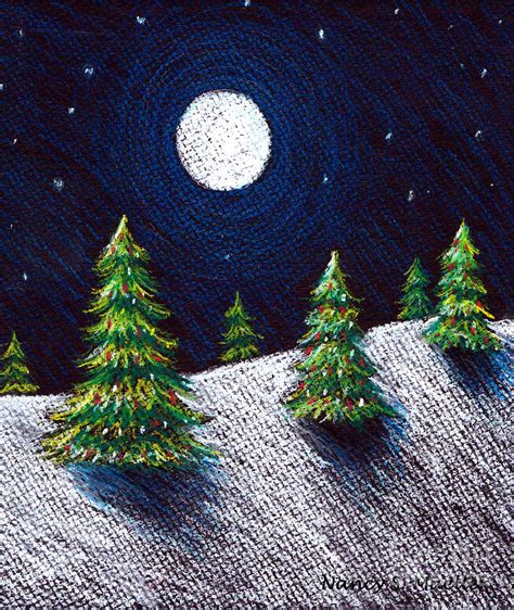 Christmas Trees Ii Drawing By Nancy Mueller Fine Art America