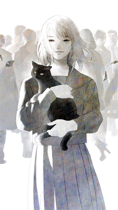 Download Wallpaper 1350x2400 Anime Cat Girl Crowd Art