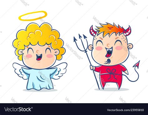 Angel And Devil Royalty Free Vector Image Vectorstock