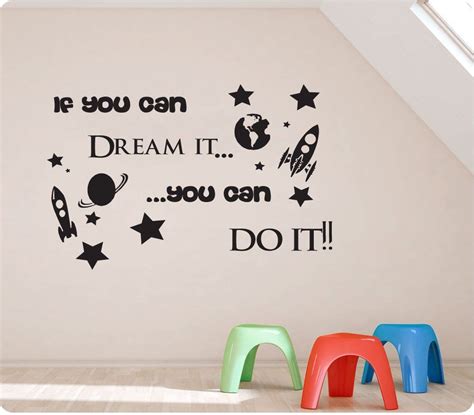 Go to table of contents. 30' If you Can Dream It You Can Do It! Rocket Stars Space Wall Decal Sticker Art Mural Home ...