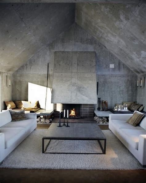 10 Amazing Living Room Interior Design Ideas With Concrete Walls