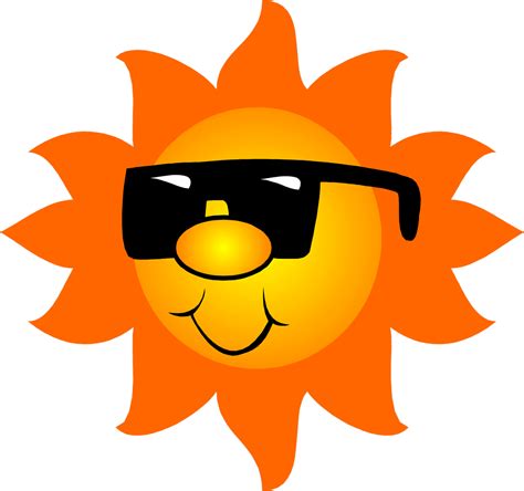 Sun Free Stock Photo Illustration Of The Sun Wearing Sunglasses