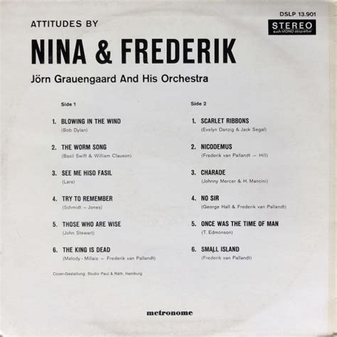 nina and frederik jørn grauengaards orkester attitudes lp album akerrecords nl