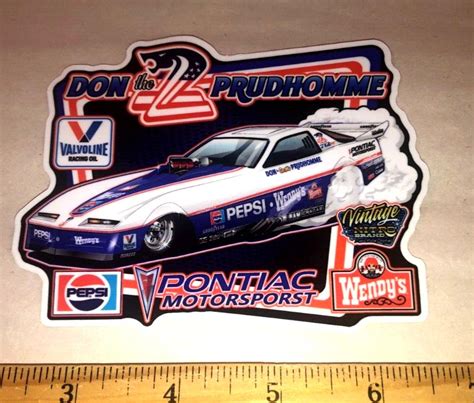 Don The Snake Prudhomme 1984 Pepsi Wendys Pontiac Funny Car Die Cut