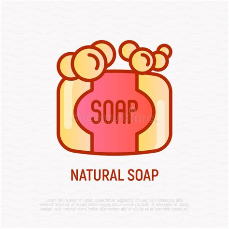 Natural Soap With Bubbles Thin Line Icon Modern Vector Illustration
