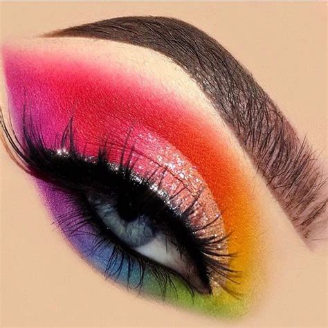 Rainbow Eye Makeup Cute Eye Makeup Bold Makeup Looks Glam Makeup