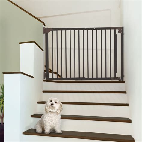 Expandable Walk Thru Dog Gates Dog Gate Top Of Stairs Pet Gate