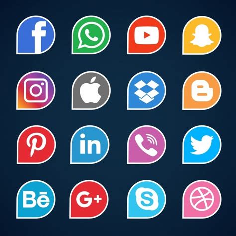 Social Media Icon Set Vector Free Download