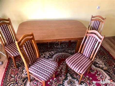 Stol Debowy Rozkladany Z Krzeslami Nowy P Az W Sprzedajemy Pl