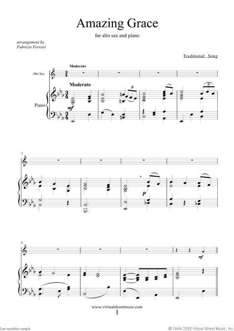 Sheet music is the format in which songs are written down. Amazing Grace sheet music for alto saxophone and piano PDF in 2020 | Amazing grace sheet music ...