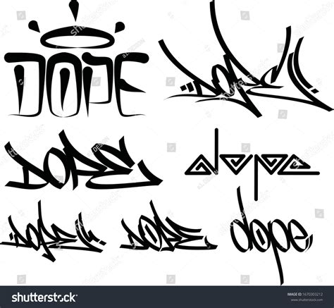 Word Dope Written Graffiti Style Lettering Stock Vector Royalty Free