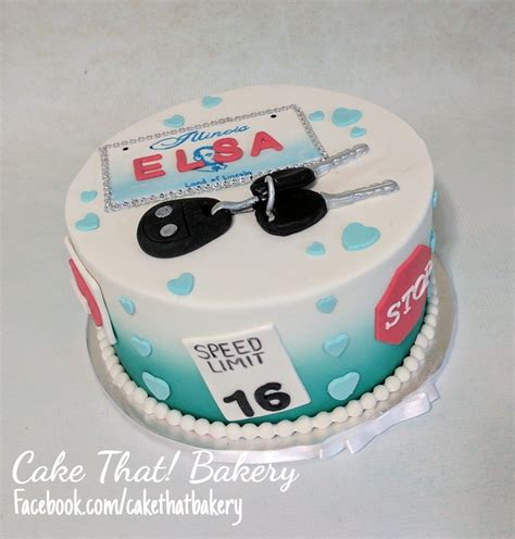 Sweet 16 Driving Cake Car Keys Cake License Plate Cake
