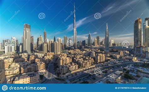 Dubai Downtown Skyline Timelapse With Burj Khalifa And Other Towers