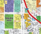 Santa Ana Map, Orange County, CA (3 Versions: Full, North & South ...