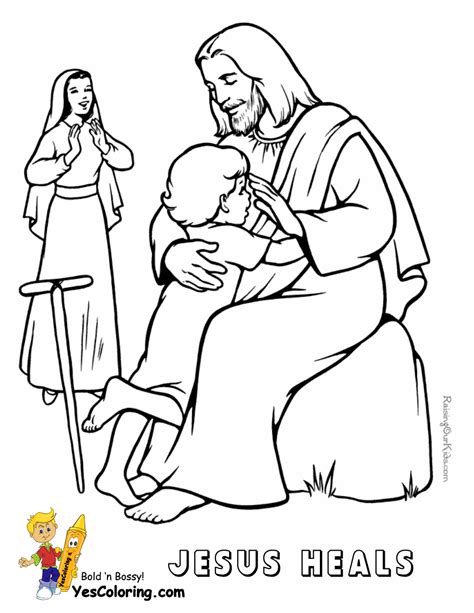 Jesus Heals Lame Boy Coloring Page At Yescoloring