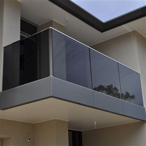 Tinted Glass Aluminum U Channel Profile Railing Design For Terrace
