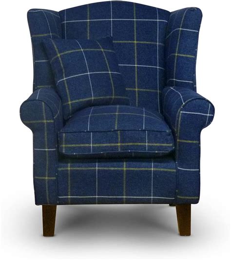 Sloane And Sons Lounge Tartan Wing Chair Home Furniture Wingback Fireside
