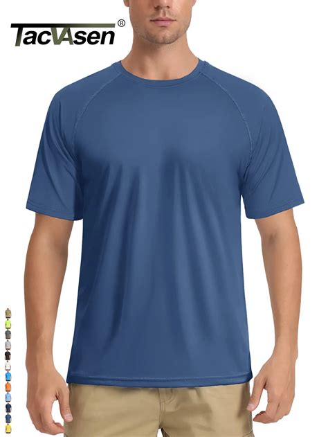 Tacvasen Upf50 Sun Protection Performance T Shirts Mens Elastic Sports Athlectic Tee Shirts