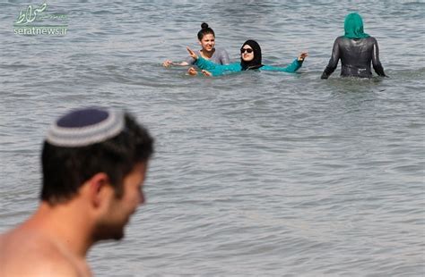 تصاویر شنای زنان فلسطینی در ساحل تل آویو