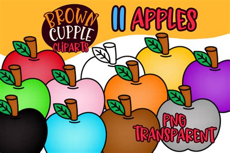 Apples Clip Art Illustration Graphic By Brown Cupple Design