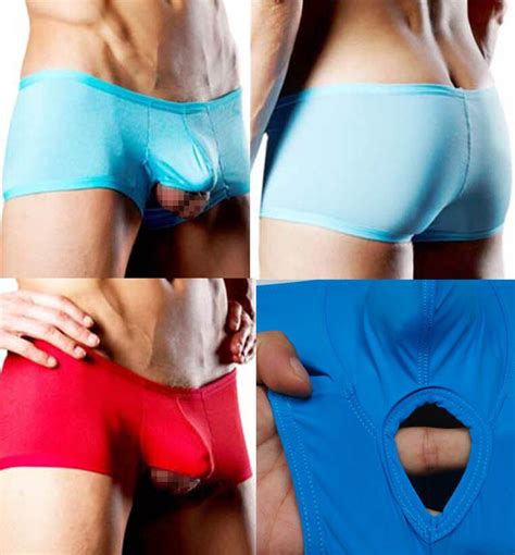 mens ball hole boxers underwear bulge pouch boxers briefs trunk comfy underpants ebay