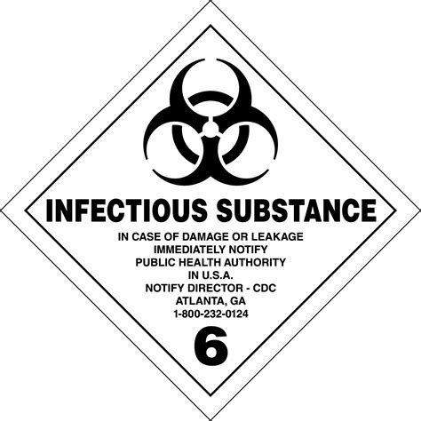 Class Toxic Poisonous Infectious Substances Placards And