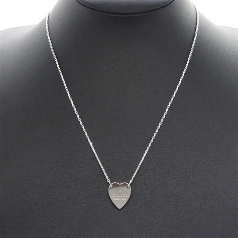 Gucci Heart Necklace Silver925 Women Ebay