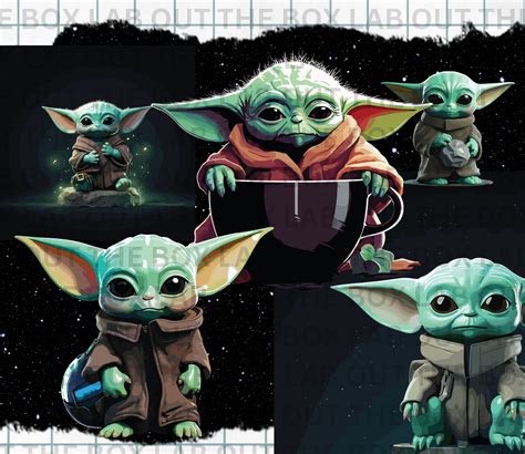 Baby Yoda Star Wars Bundle Png Svg Pdf Ai Eps Dxf Cut Files Baby Yoda Digital Download Clip