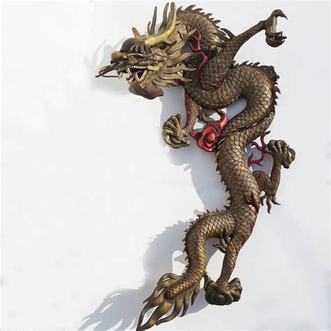 Grand Scale Carved Wooden Dragon Wall Hanging Sculpture At 1stdibs