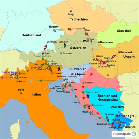Kroatia er ett av de mange landene i europa i dag, kroatia er medlem av den europeiske union. Kroatien und Nachbarländer von eisblume5 - Landkarte für ...