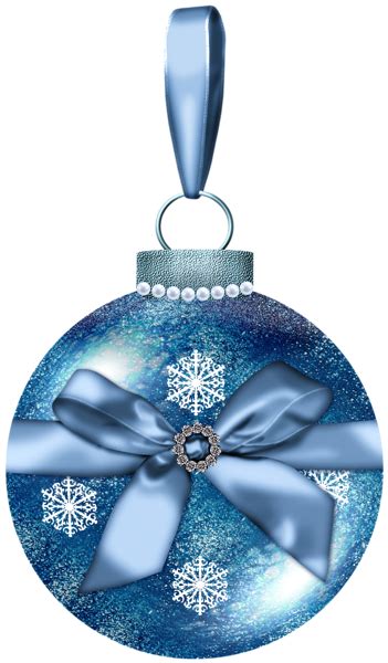Blue Christmas Ball With Bow Png Picture Blue Christmas Ornaments