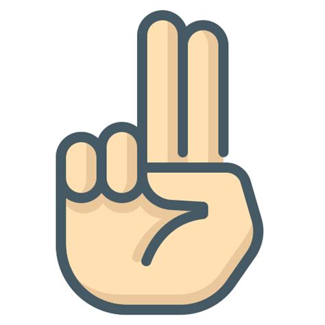 Two Fingers Free Hands And Gestures Icons