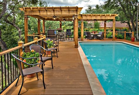 Composite Pool Deck With Pergola Design Ideas Archadeck Small