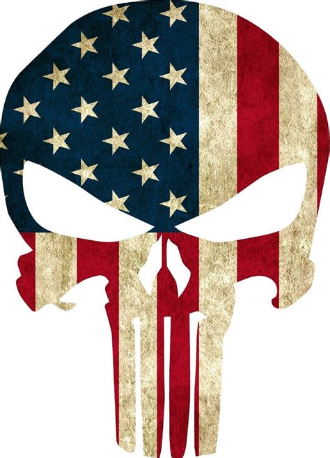 Punisher American Usa Sniper Color Flag Skull Die Cut Vinyl Decal
