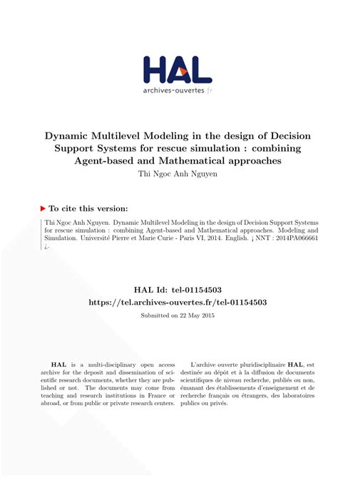 Pdf Dynamic Multilevel Modeling In The Design Of Decision Support