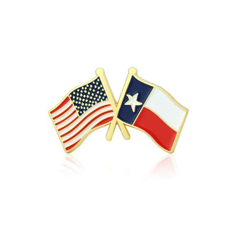 Texas And Usa Crossed Flag Pins American Flag Cross Lapel Pin