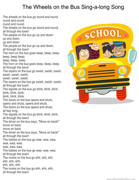 Wheels On The Bus Nursery Rhyme With Lyrics Youtube 93d