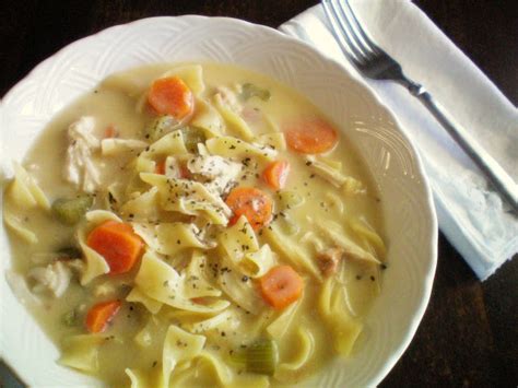 Omit water and vegetables, substitue with 3 cups chicken broth, and use bisquick drop dumplings instead of the biscuits. Crock Pot Creamy Chicken Noodle Soup | KeepRecipes: Your Universal Recipe Box
