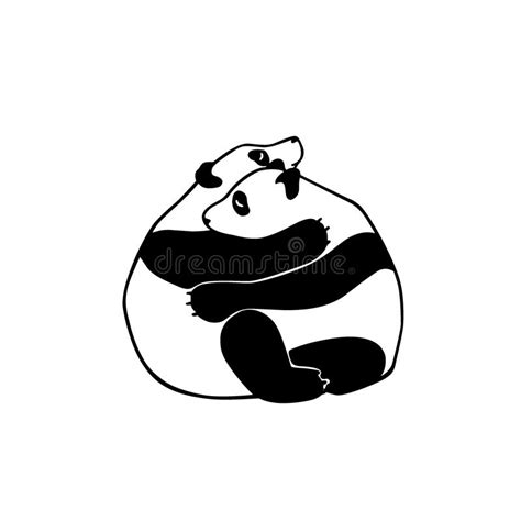 Hand Drawn Pandas Hugging Stock Illustrations 6 Hand Drawn Pandas