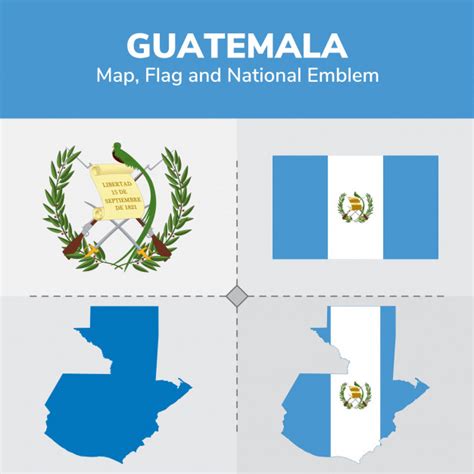 A warning to our valued customers. Guatemala karte, flagge und national emblem | Premium-Vektor