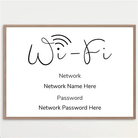 Wifi Password Sign Wifi Digital Download Three Sizes Etsy