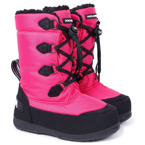 Dolce And Gabbana Girls Snow Boots In Pink Bambinifashioncom