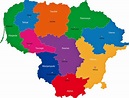 Lithuania Map of Regions and Provinces - OrangeSmile.com